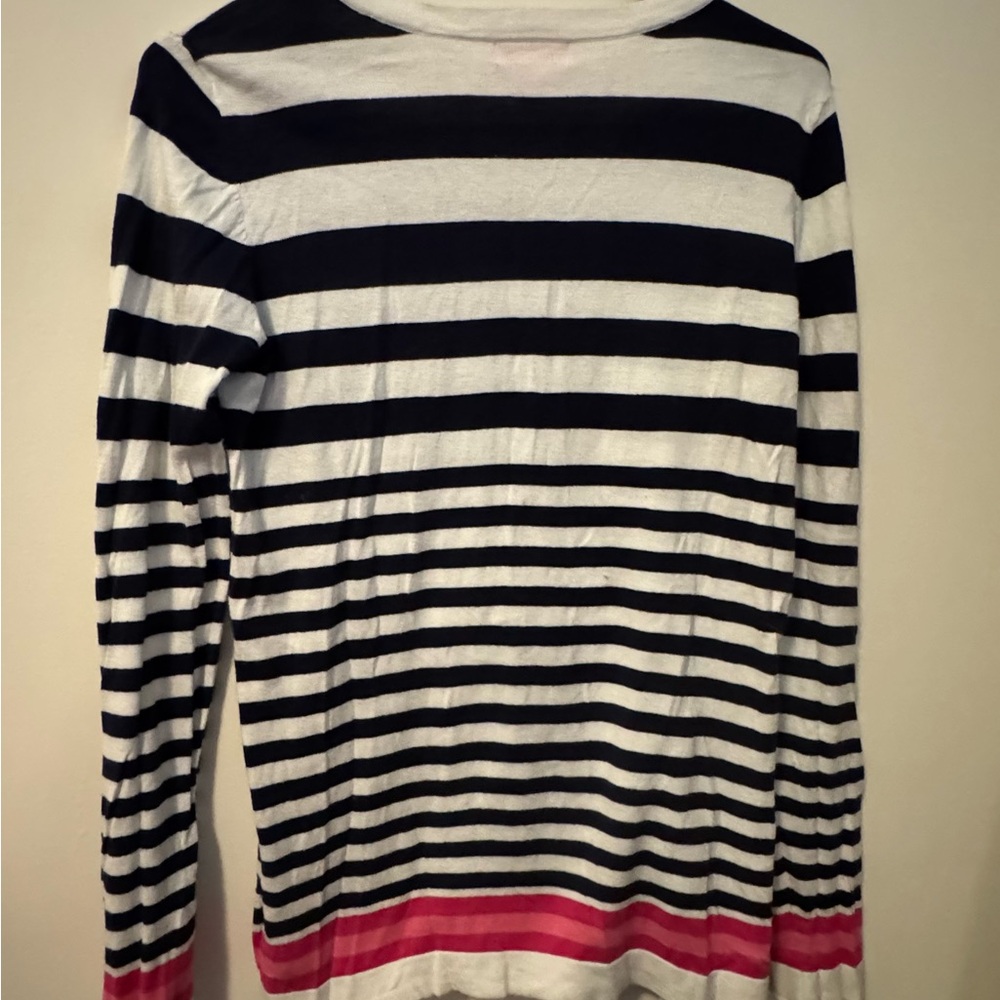 Lilly Pulitzer Navy and Pink Striped Long Sleeve Top large - Picture 5 of 5